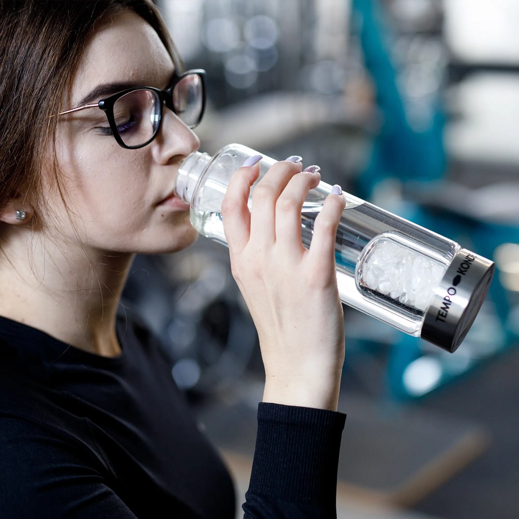 TEMPO-KONDELA CRYSTAL, flacon de sticlă cu cuarţ, 500 ml