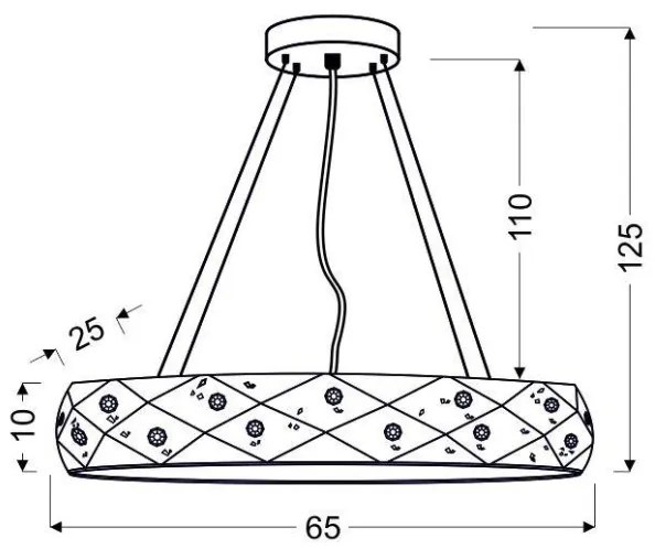 Lustră pe cablu GLANCE 5xG9/40W/230V