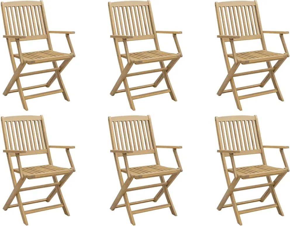 vidaXL Scaune grădină pliabile 6 buc. 54x61x88 cm lemn masiv acacia