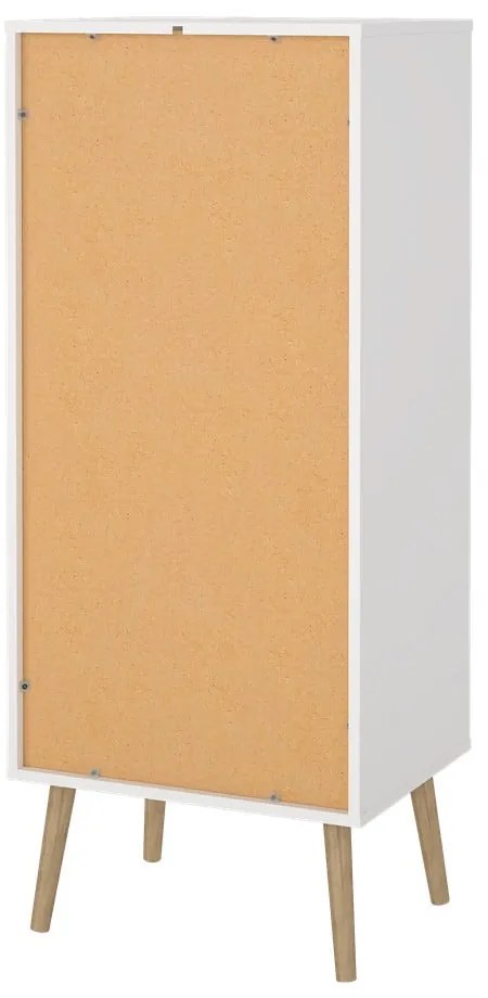 Comodă albă înaltă 50x120 cm Bodo – Tvilum