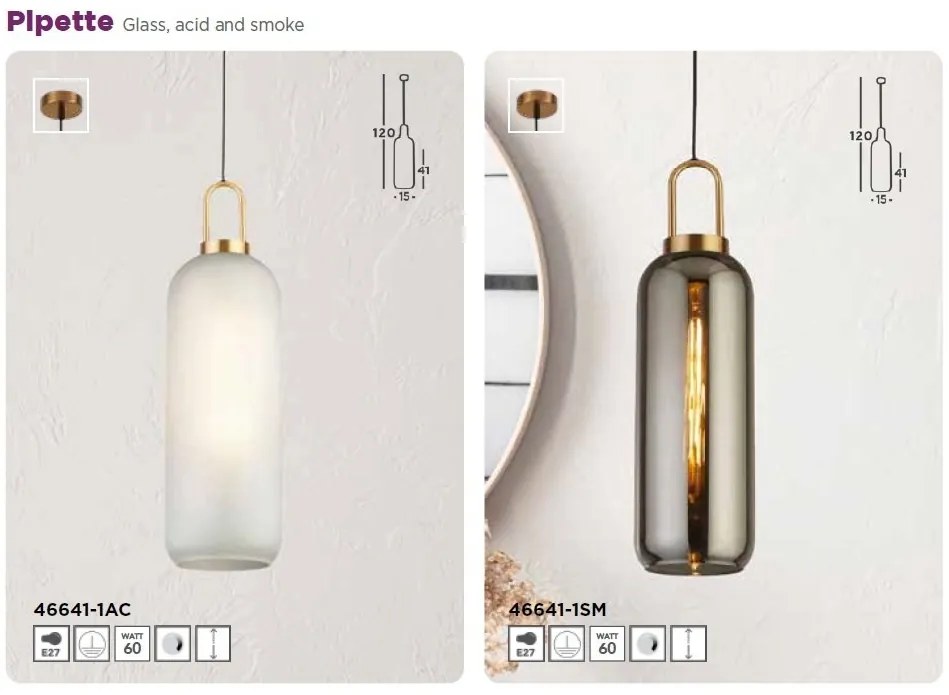 Lustra, Pendul design modern Pipette