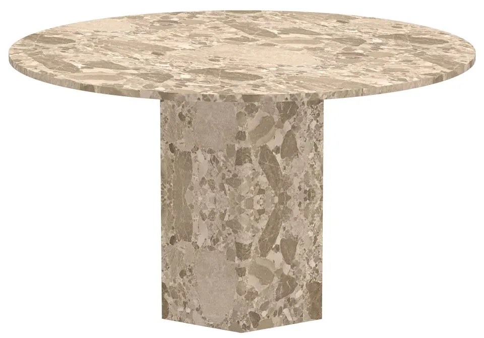 Masă de dining maro deschis rotundă din marmură ø 130 cm Naxos – Actona