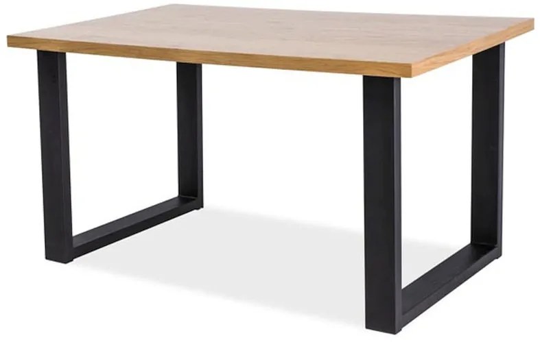 Masă de sufragerie 180 cm Una (stejar + negru) (pentru 8 și mai multe persoane). 1050928