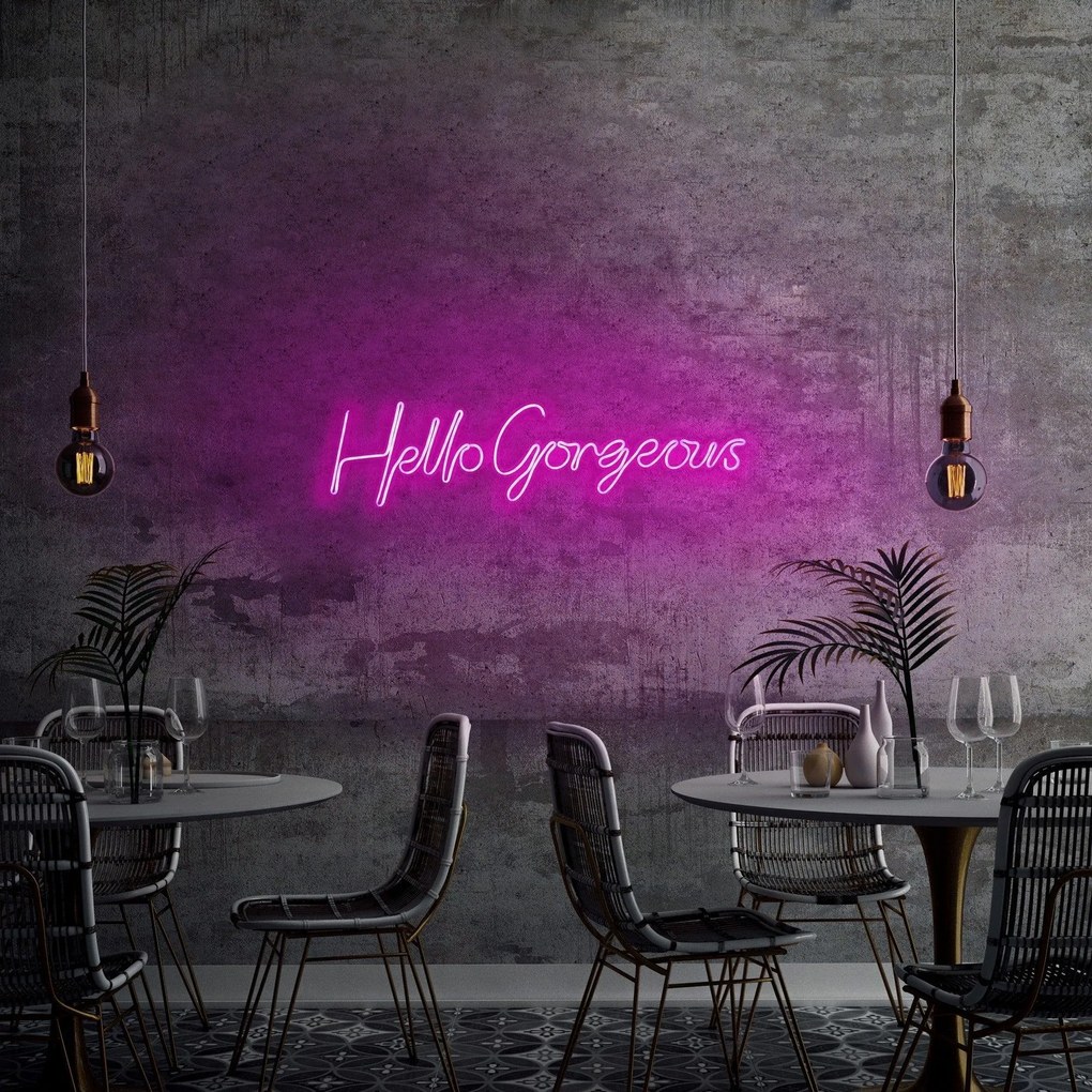 Aplica de Perete Neon Hello Gorgeous, 75 x 18 cm