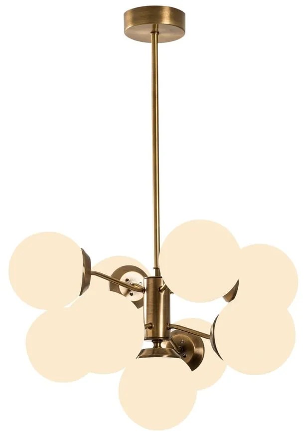 Lustră albă/alămie cu abajur din sticlă ø 70 cm Mudoni – Opviq lights