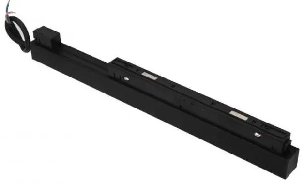 Set un metru sina magnetica monofazata cu iluminat inclus Alfa 52M1032BK negru, 3000K