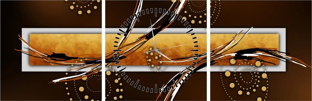 Tablou abstracției - Fluturi (cu ceas) (90x30 cm)