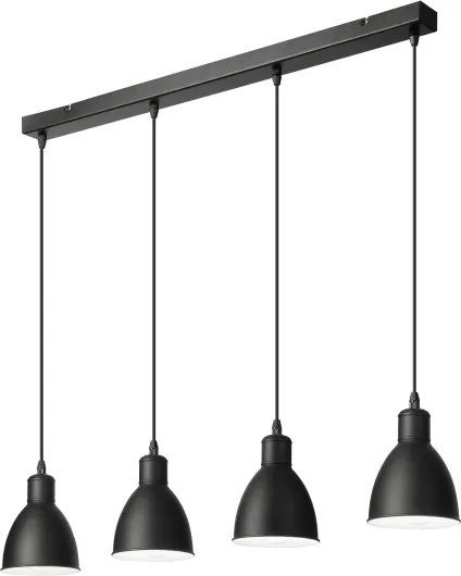 Brilagi - Lustră LED suspendată pe cablu RIDDY 4xE27/60W/230V neagră