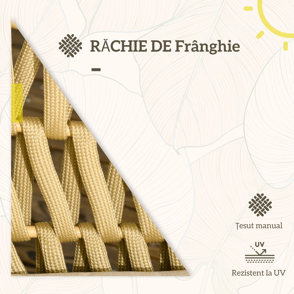 Outsunny Set de Mobilier de Gradina cu 4 Piese cu Ratan din PE | Aosom Romania