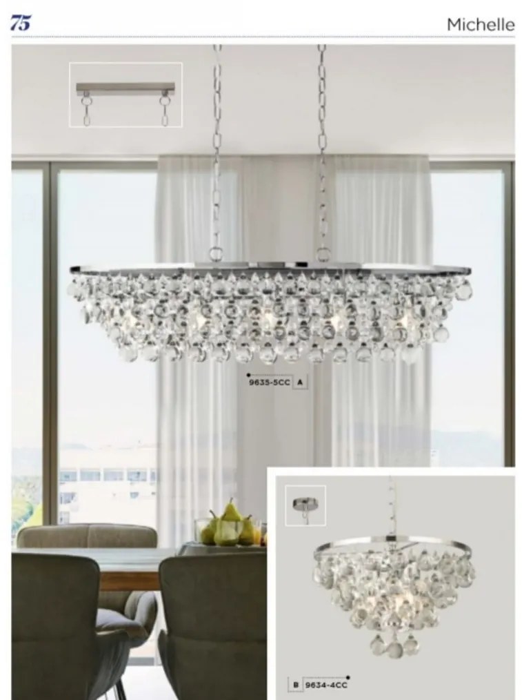 Lustra eleganta design modern Michelle 5L 9635-5CC SRT