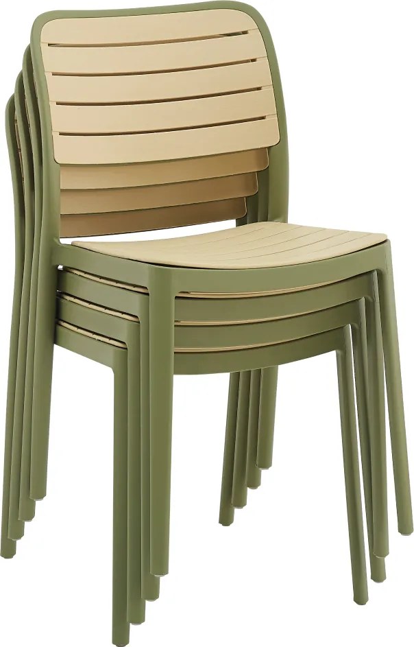 Scaun stivuibil, verde/bej, KARDOS TYP 1