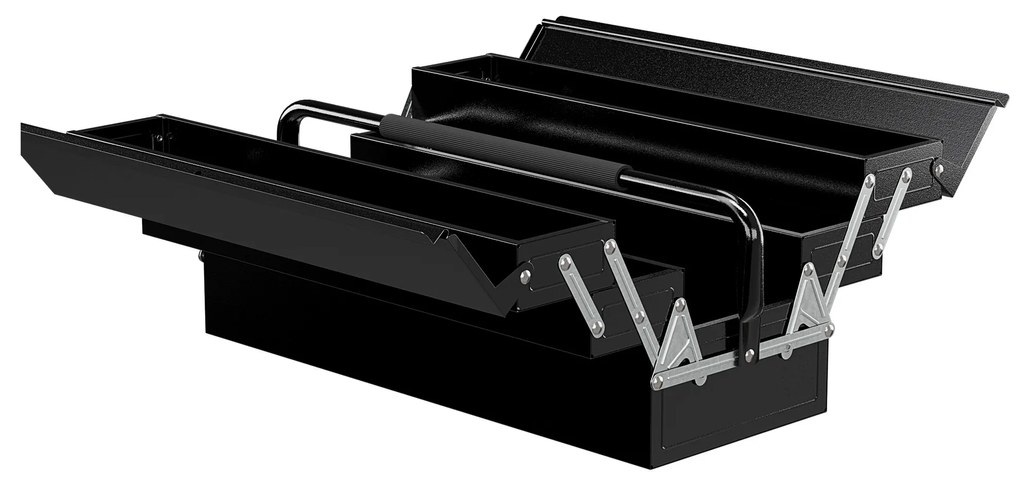 DURHAND Cărucior de scule, cutie de scule cu 3 etaje, din oțel, 56 lungime x 20 lățime x 41 înălțime cm, negru | Aosom Romania