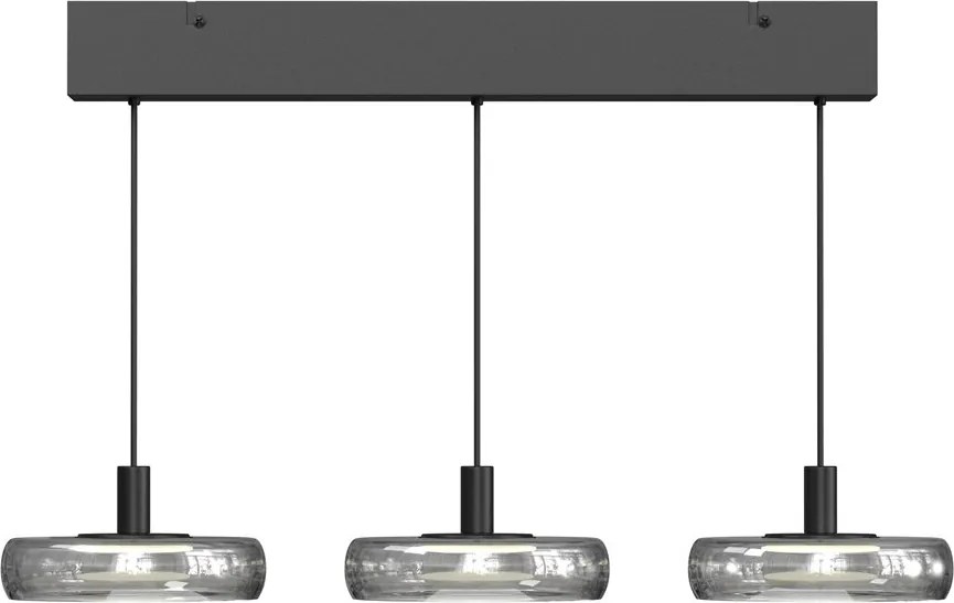 Lustra cu 3 pendule LED Float sticla fumurie
