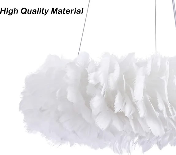 Brilagi - Lustră LED suspendată pe cablu FEATHER, 3x E27/40W/230V + 3x LED/3W, Ø 40 cm, albă