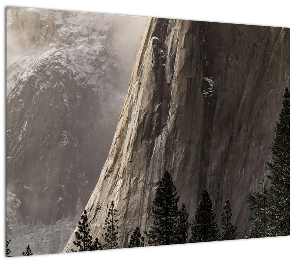 Tablou pe sticlă din valea Yosemite parcul național, SUA (70x50 cm)