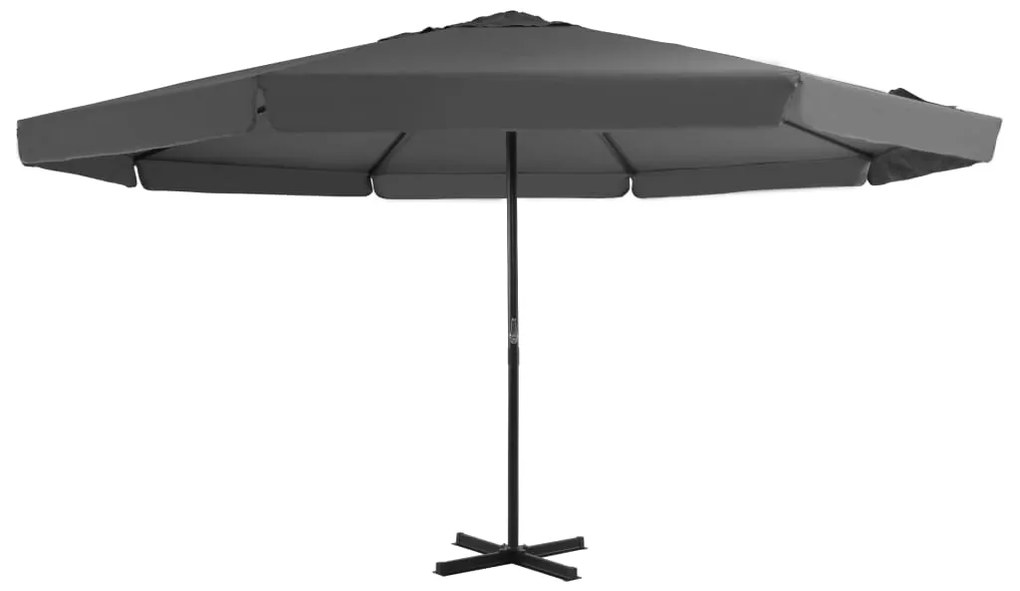 vidaXL Umbrelă de soare cu stâlp aluminiu, antracit, 500 cm