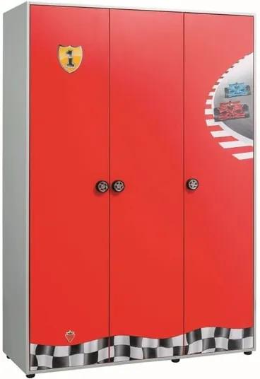 Șifonier Race Cup 3 Doors Wardrobe, roșu