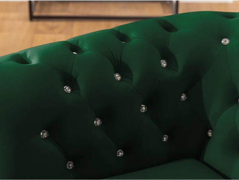 Canapea verde extensibilă cu tapițerie din catifea 148 cm York Blik – Ropez