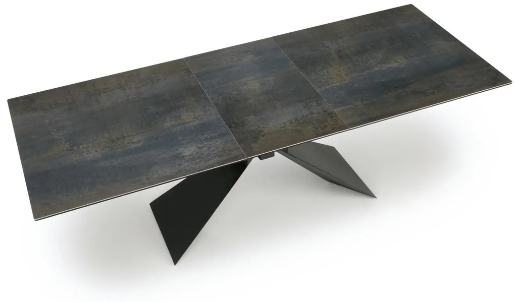 Masa extensibila Luciano marmura albastra/negru L180-230 cm