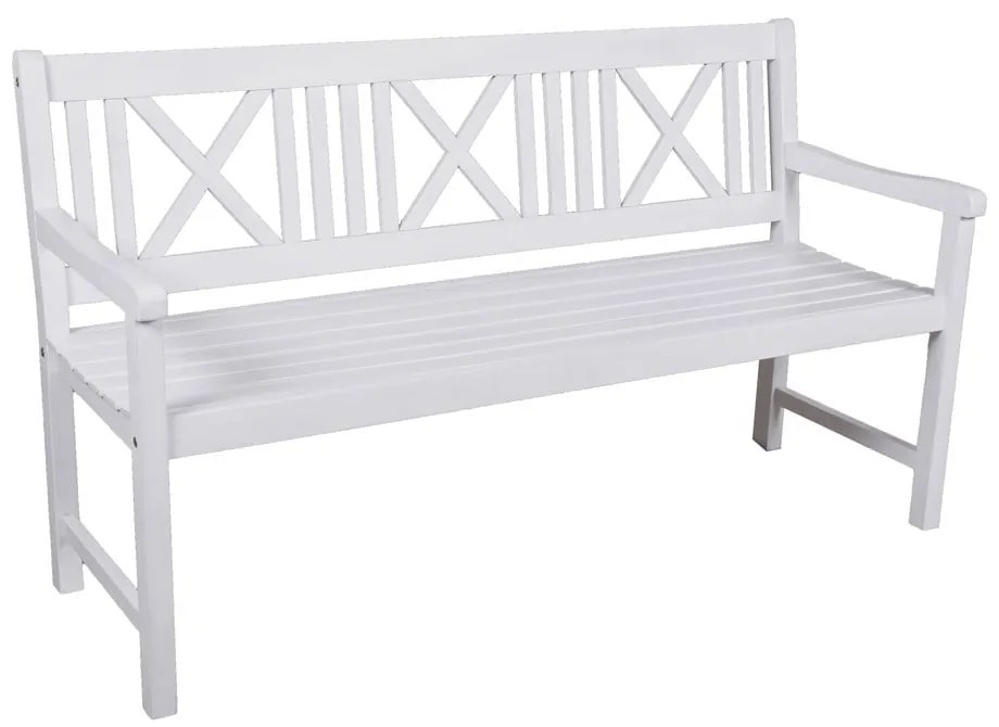 Bancă de grădină albă din lemn masiv Malmö – Garden Pleasure