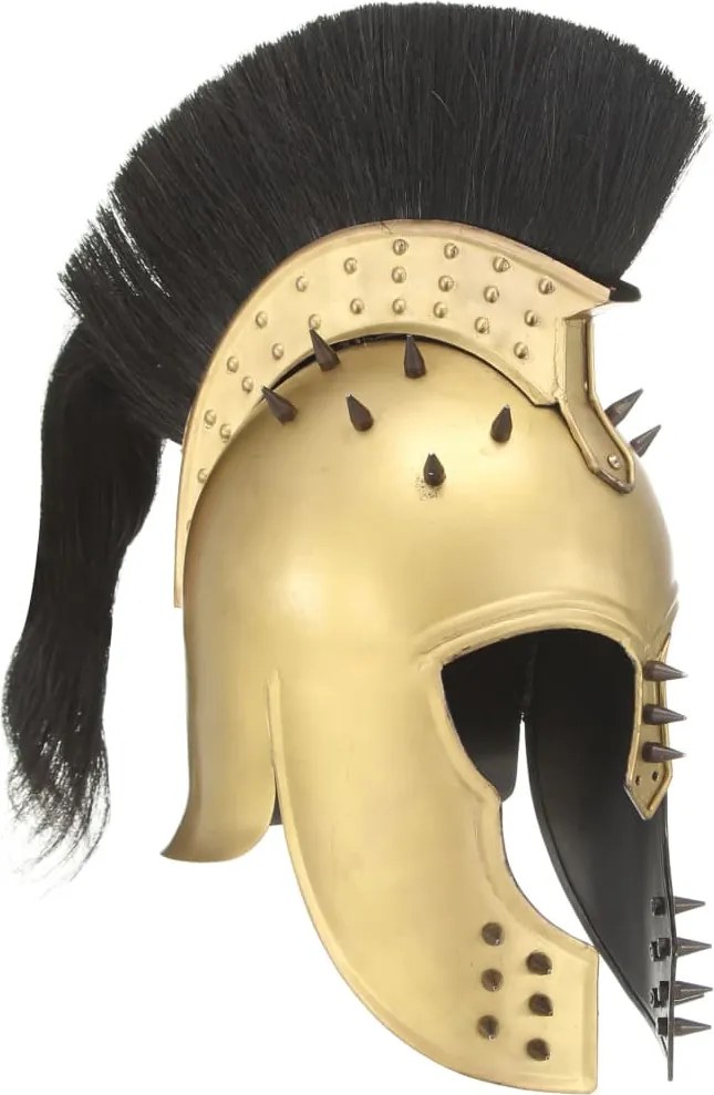 vidaXL Coif războinic grec aspect antic, jocuri pe roluri, alamă, oțel
