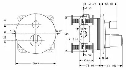 Sistem de dus Ideal Standard Ceratherm 100 termostatic