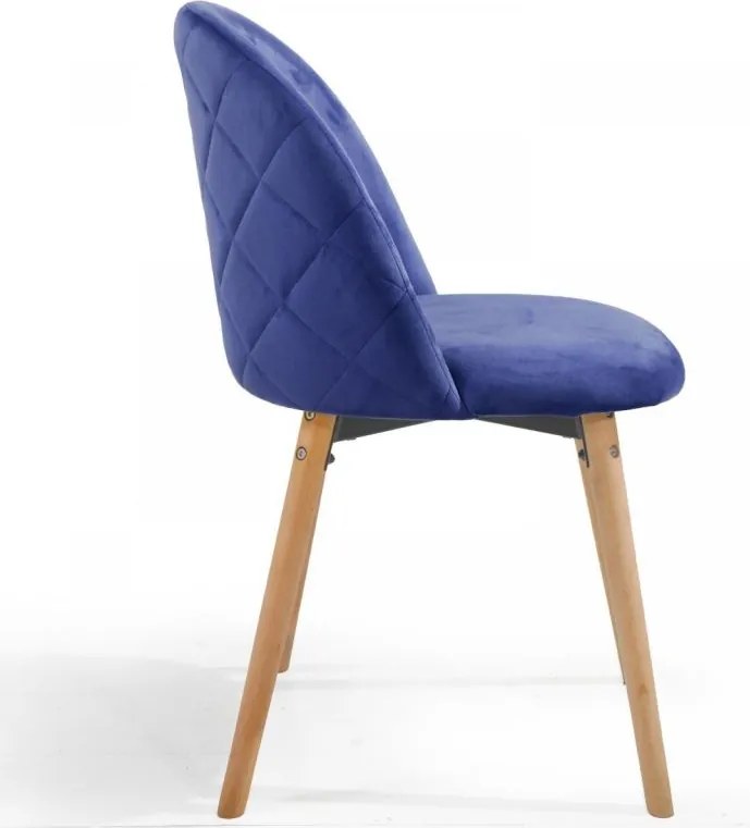 MIADOMODO Set de scaune de sufragerie din catifea, albastru,