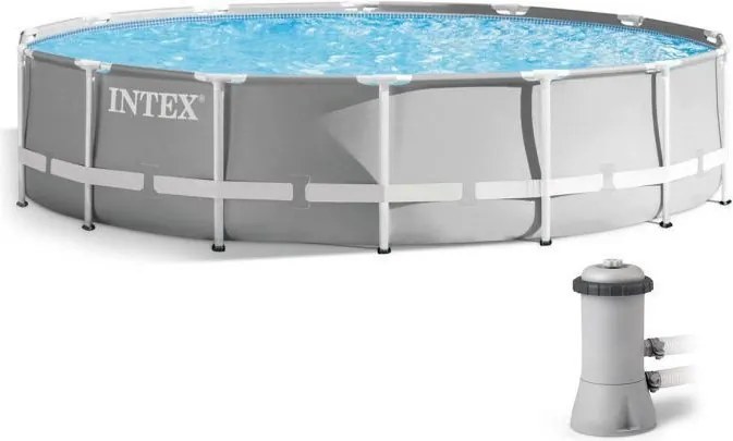 Piscină de grădină familie cu filtrare și scară 427 cm