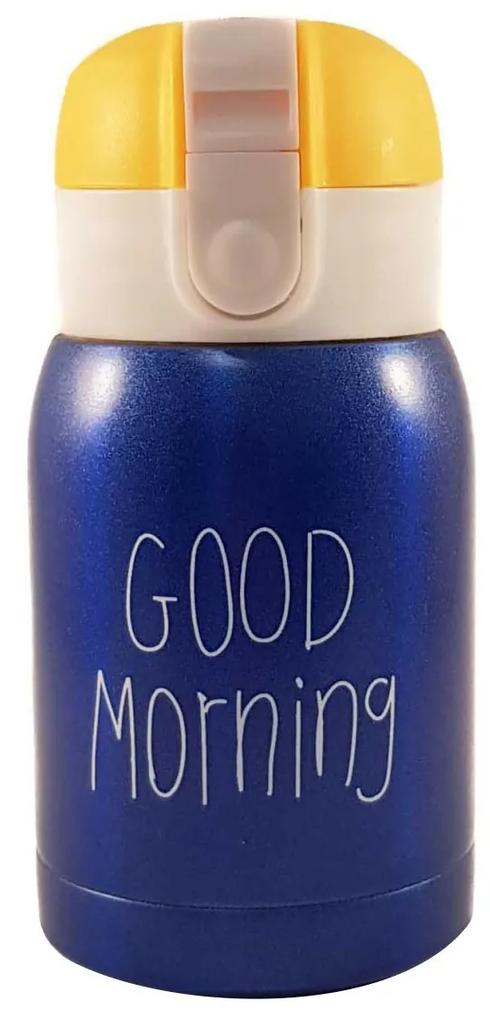 Mini Termos Good Morning, Albastru, 180 ml