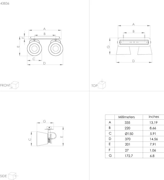 Spot TWICKEN 2xE27/40W/230V Eglo 43836