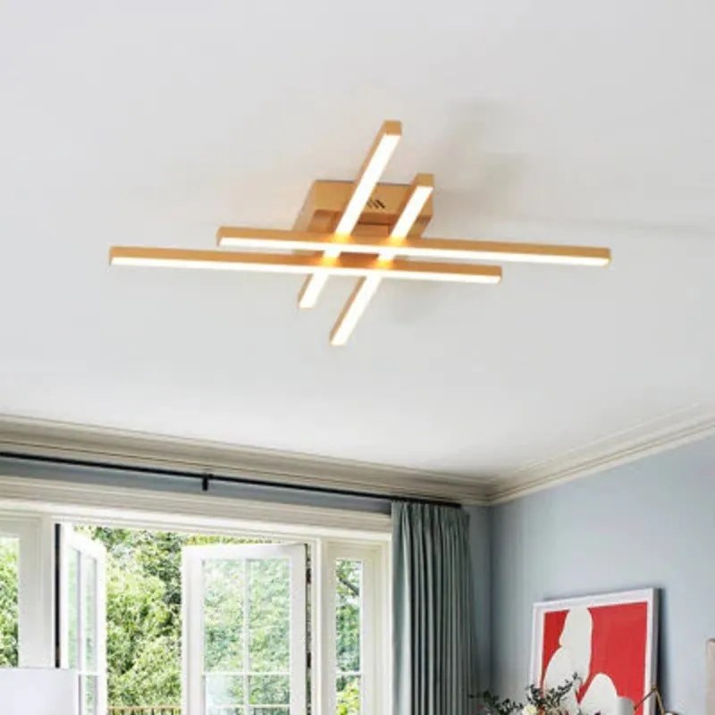 Lustra LED Holly One Cu Telecomanda, 3 Tipuri De Lumina, Intensitate Reglabila, 66W, Gold