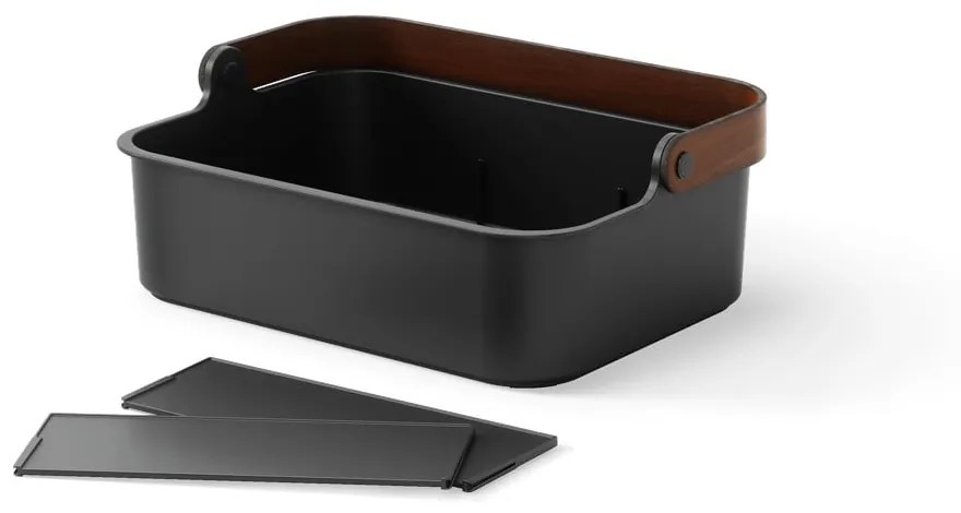 Organizator de baie negru din plastic reciclat Bellwood – Umbra