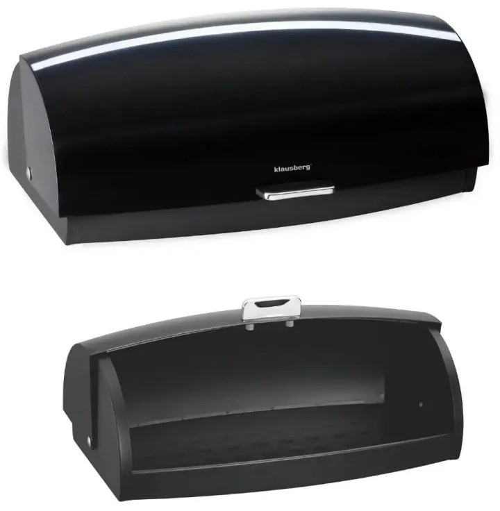 Cutie pentru paine Klausberg KB 7931, 45 cm, Maner ergonomic, Metal, Negru