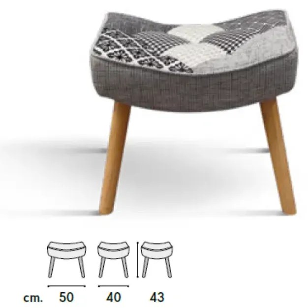Fotoliu Patchwork ,structura metalica ,tesatura multicolora - GRI