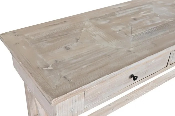 Consola, bej, din lemn de pin reciclat, Pinora