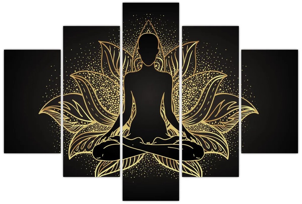 Tablou - Silueta într-o floare de lotus (150x105 cm)