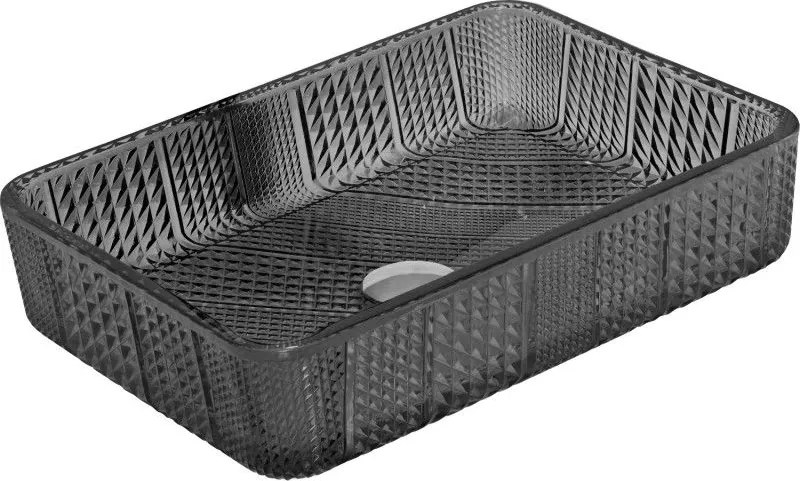 Mexen Akra lavoar din sticlă montat pe blat 46 x 33 cm, negru - 24024670