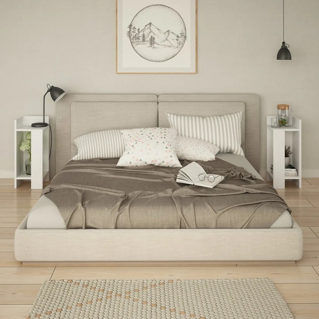 Măsuță de pat Elos White, 2 buc