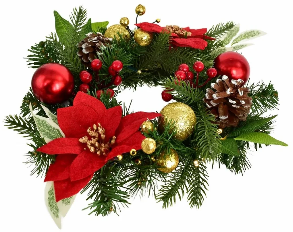 Coroniță de Crăciun Florența, 30 cm, 10 LED-uri