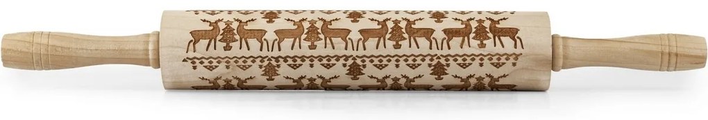 Sucitor din lemn Toro cu decor de ren,  38 cm