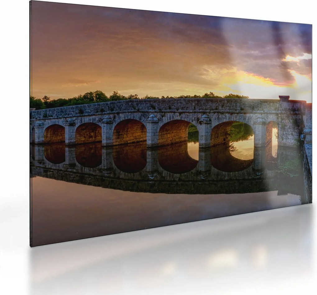 Tablou pe sticlă cu pod (70x50 cm)