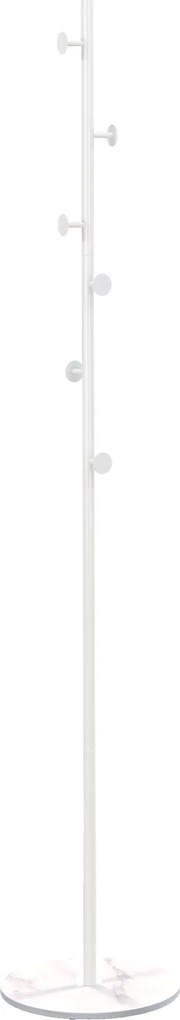 HOMCOM Cuier Vertical Autoportant cu 6 Cârlige Disc și Bază din Ardezie, Ø32x171 cm, Alb Elegant pentru Organizare | Aosom România