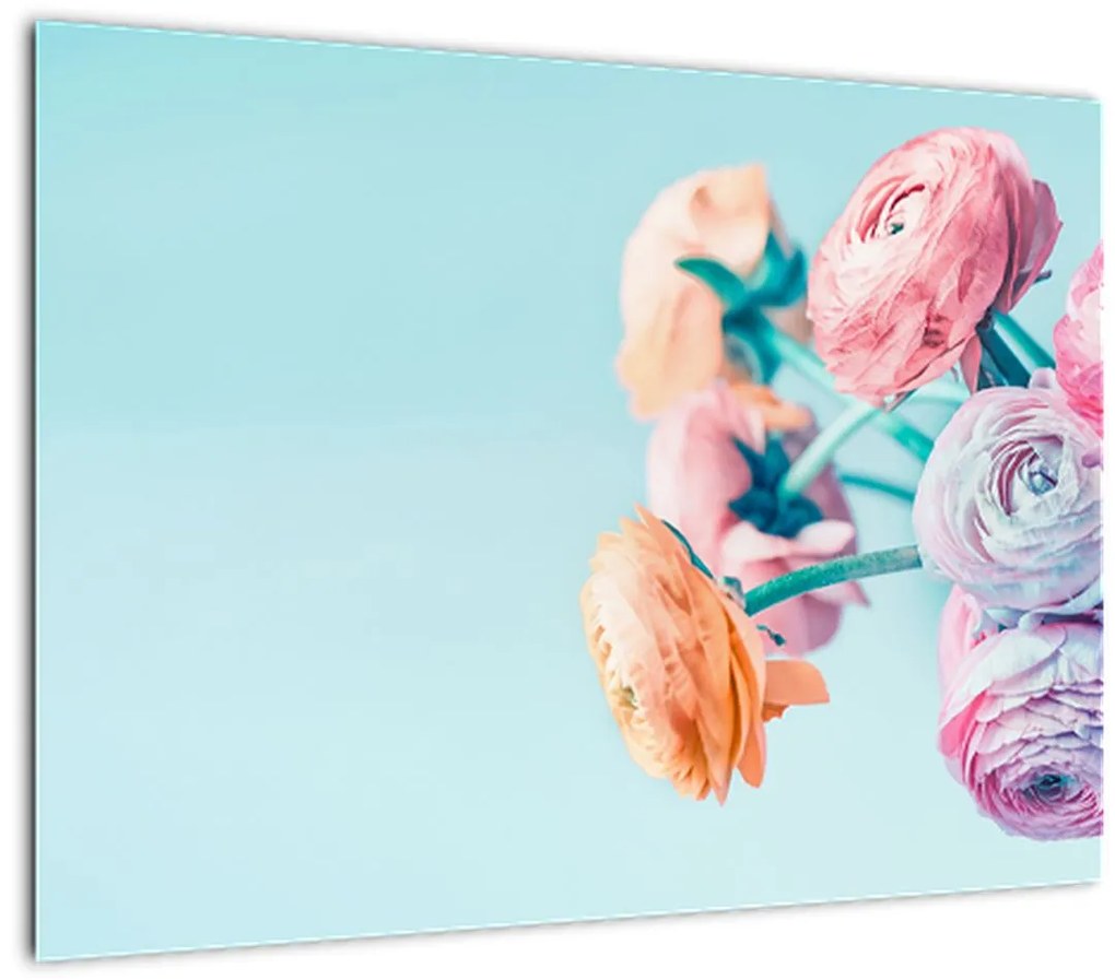 Tablou pe sticlă - Flori în vază (70x50 cm)