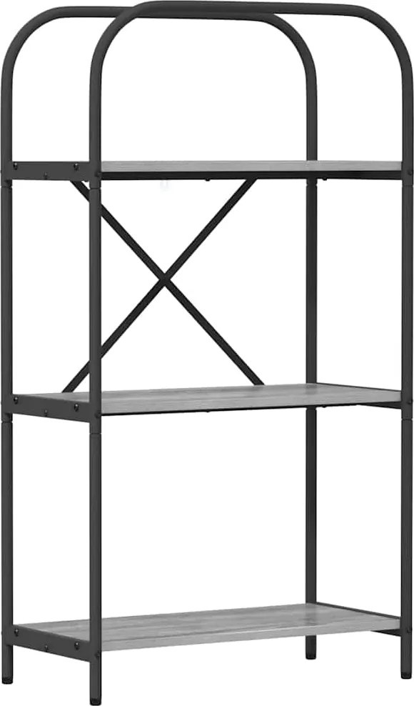 vidaXL Raft pentru cărți Gri Sonoma 60 x 30 x 109 cm Lemn compozit