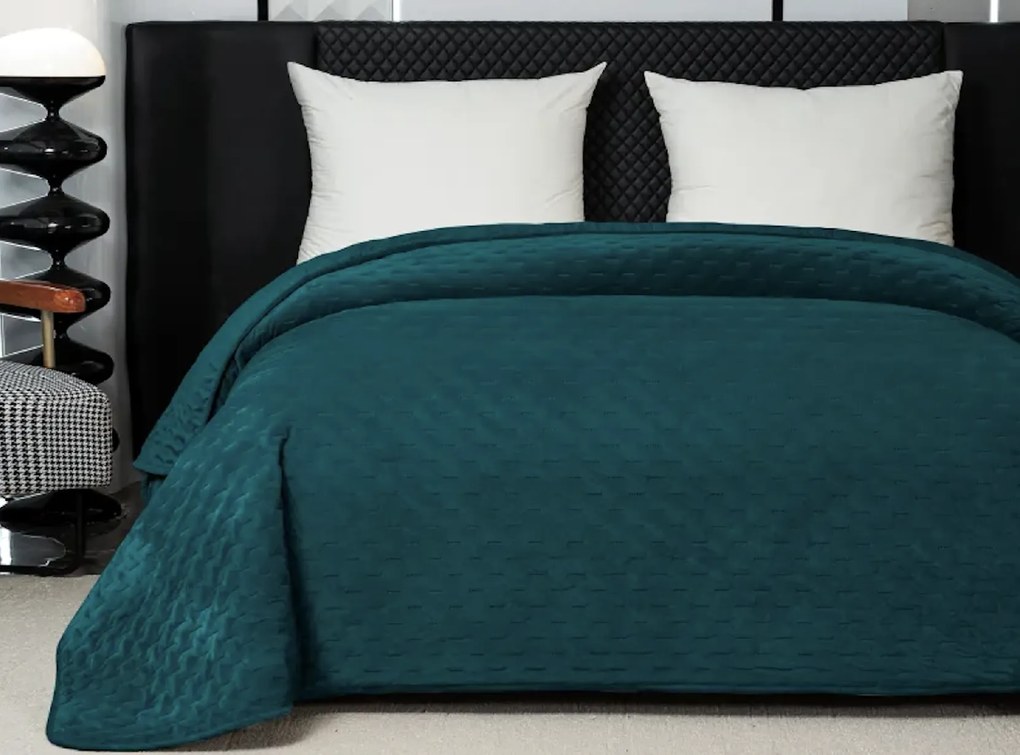 Cuvertura de pat din catifea ASTRALIA, petroleu Dimensiune: 200 x 220 cm