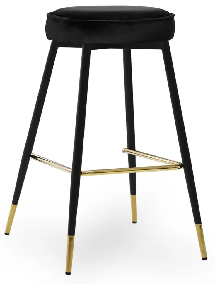 Scaun de bar Circo negru picioare negru/gold - H68 cm