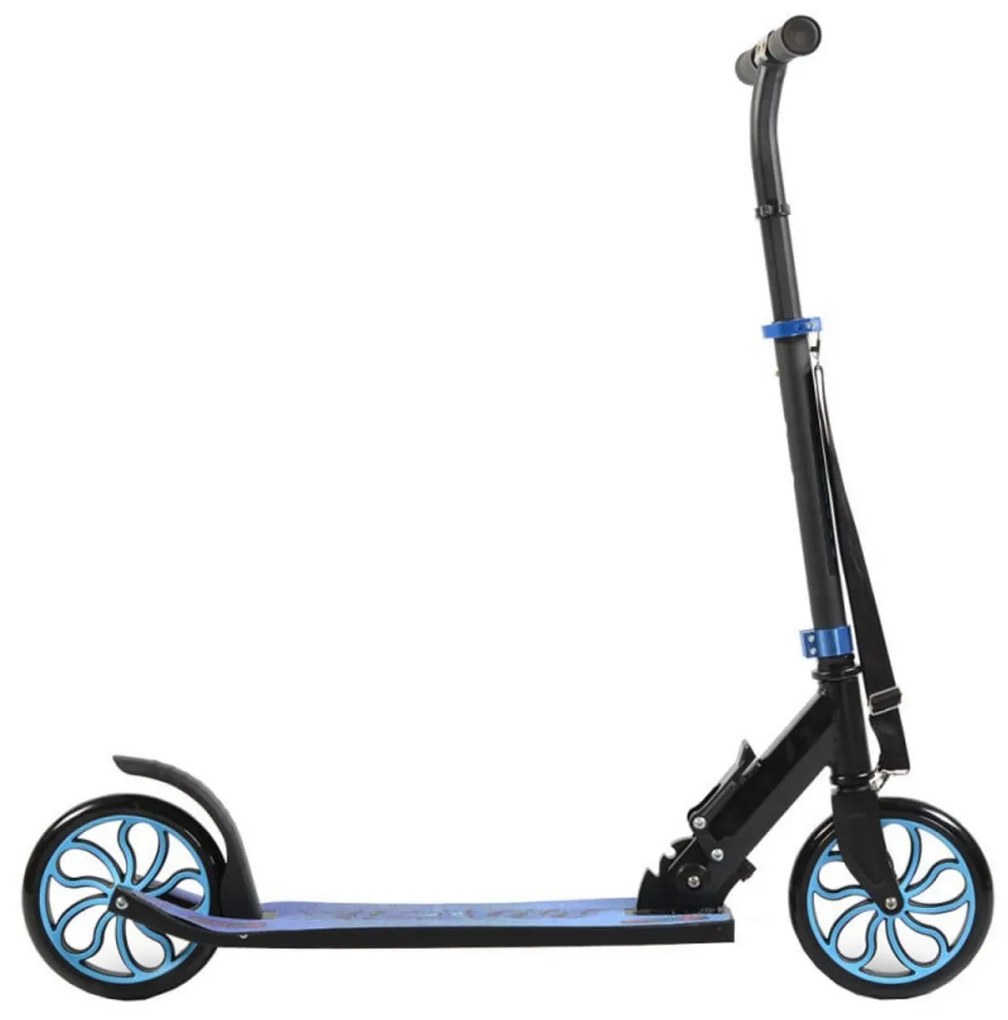 Trotineta din aluminiu NOVOKIDS™ Matrix Scooter, Maxim 100 kg, Functie Super Brake, Maner reglabil pe inaltime, Diametru roata 200 mm, Albastru