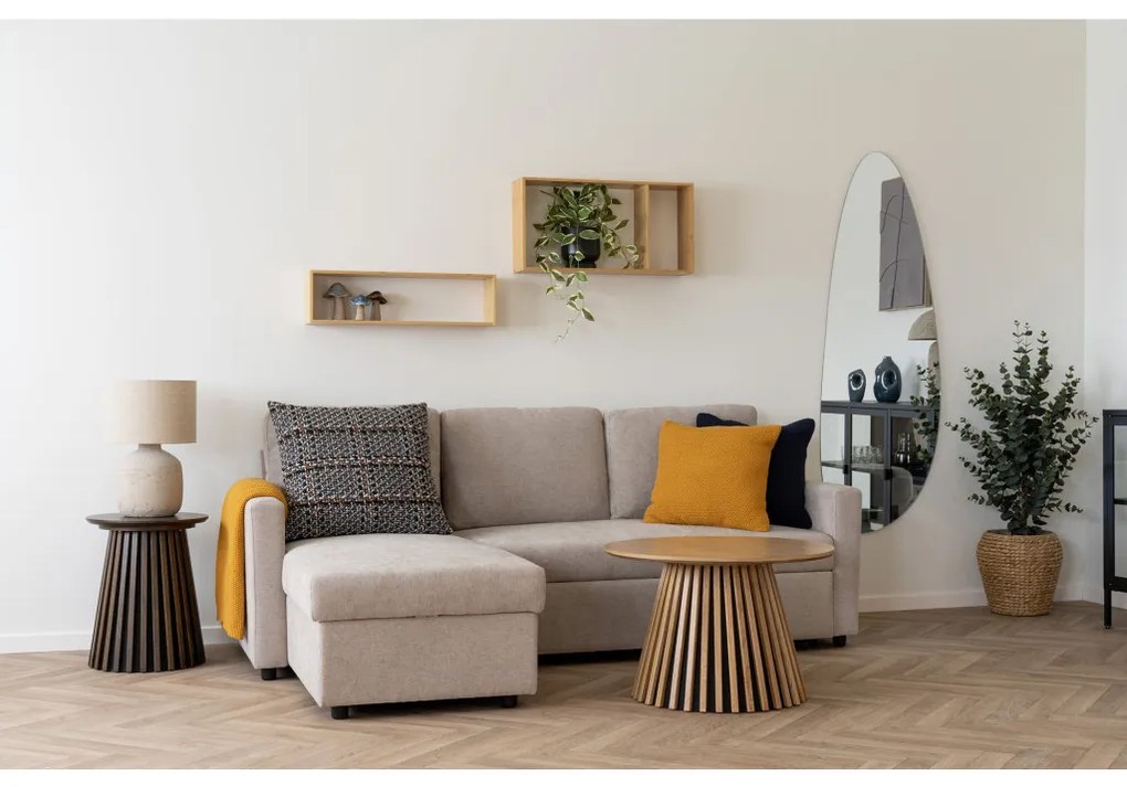 Raft de perete Ember bambus, natural, 70x15x19,5 cm