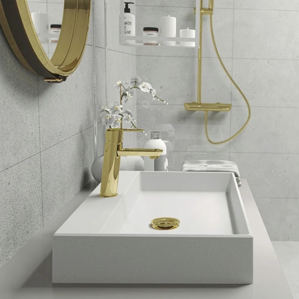 Lavoar pe blat Deante Correo alb 40x60cm