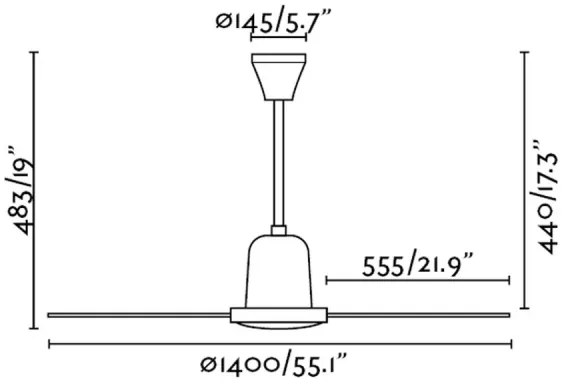 Ventilator de tavan FARO 33001 INDUS d. 140 cm